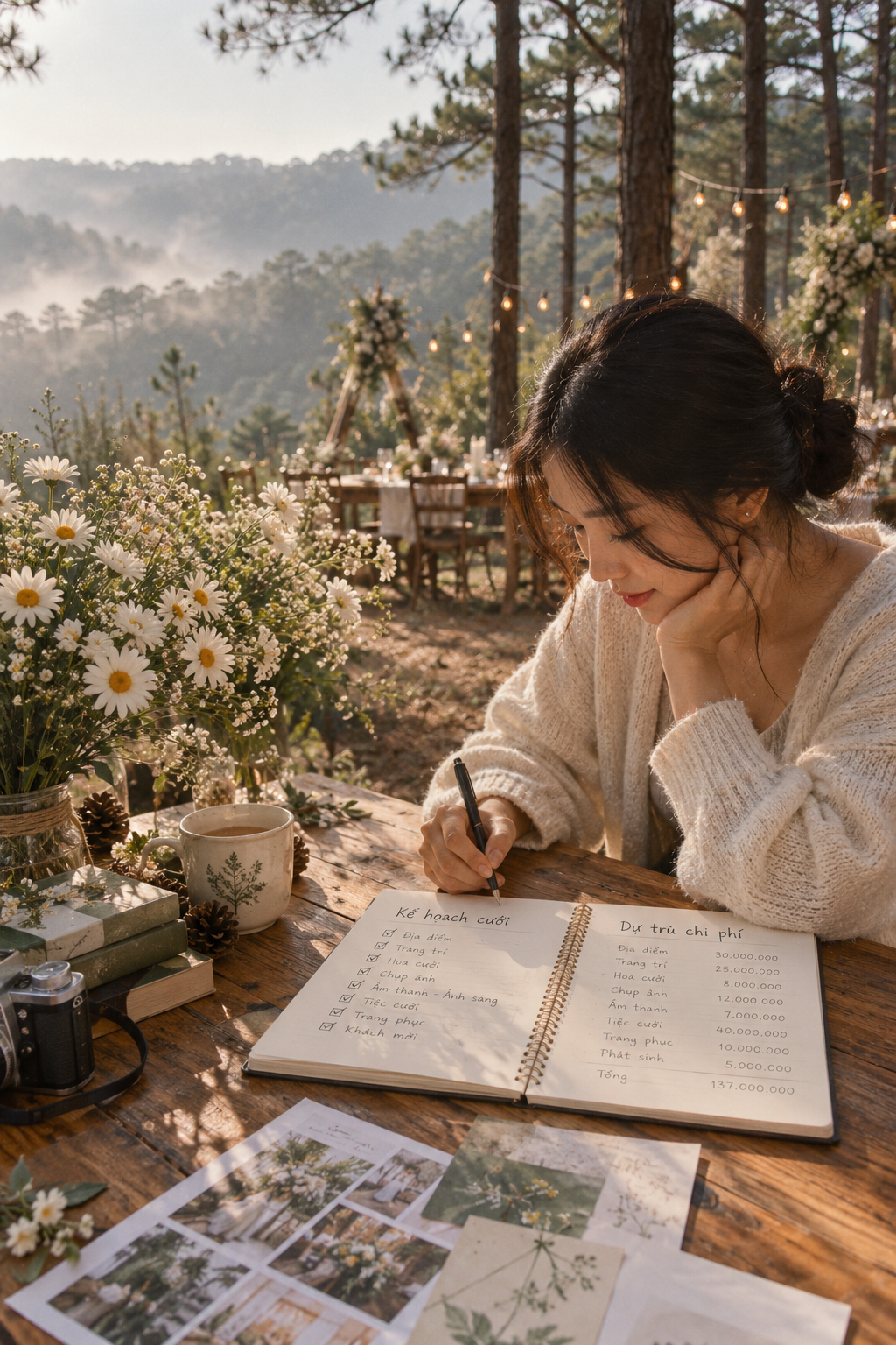 Bảng Chi Phí Đám Cưới Chi Tiết - Kế Hoạch Ngân Sách Wedding Planner Rừng Thông Đà Lạt