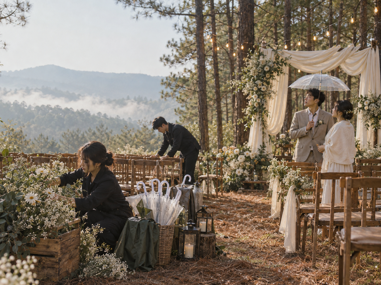 Phong cách cưới rustic - Kịch Bản Dự Phòng Cho Tiệc Cưới Ngoài Trời Đà Lạt - The Pine Wedding Planner