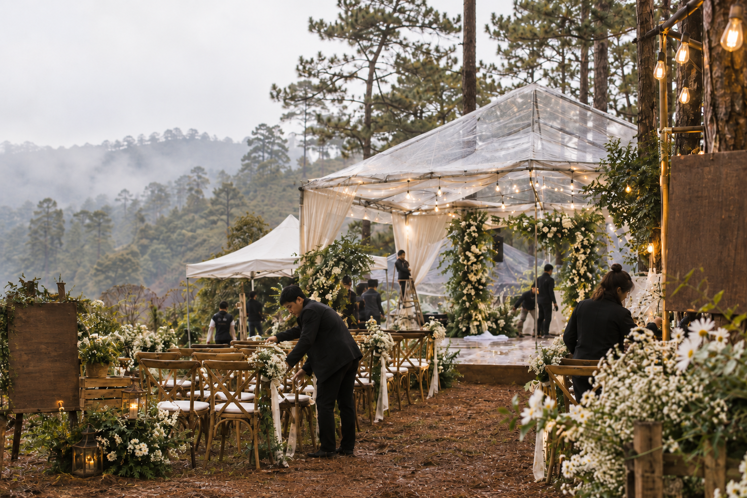 Trang Trí Tiệc Cưới Ngoài Trời TPHCM - Kinh Nghiệm Xử Lý Rủi Ro Tiệc Cưới Ngoài Trời The Pine Wedding Planner