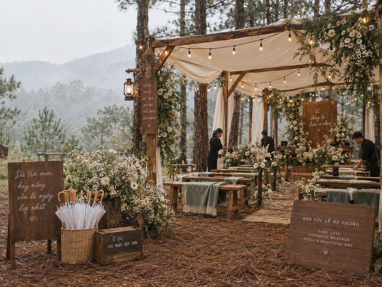 Đám Cưới Resort Đà Lạt Với Phương Án Dự Phòng Tiệc Cưới Ngoài Trời - The Pine Wedding Planner