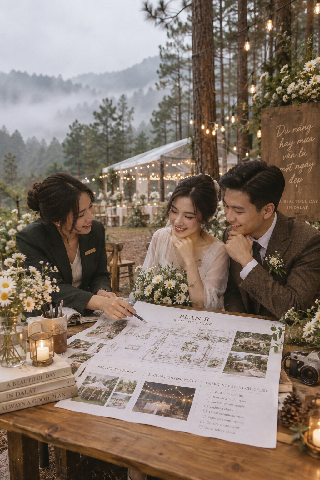 Kịch Bản Plan B Cho Sân Khấu Tiệc Cưới Ngoài Trời - The Pine Wedding Planner