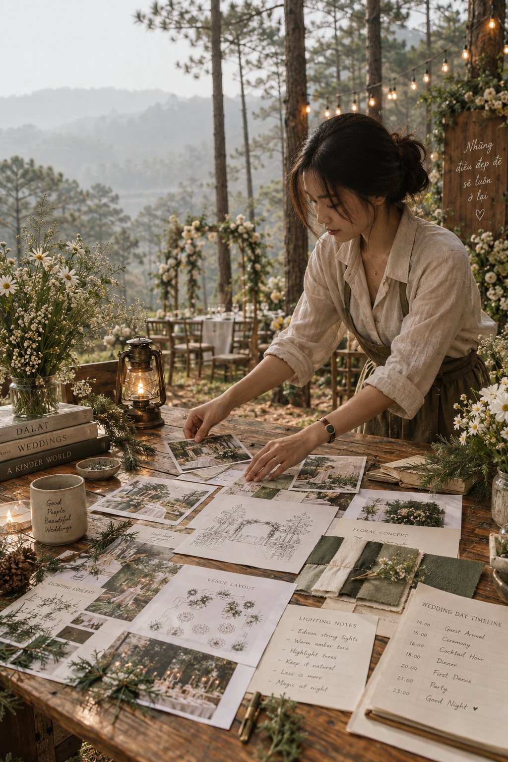 Quy Trình Triển Khai Sân Khấu Tiệc Cưới Ngoài Trời - The Pine Wedding Planner