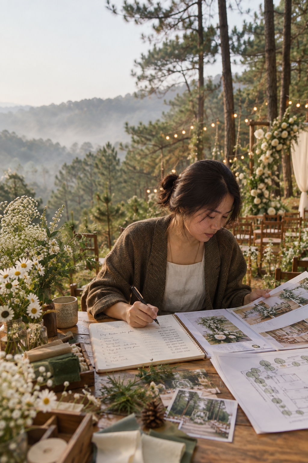 Resort Sân Vườn Tiệc Cưới Với Kế Hoạch Ngân Sách Tổ Chức Đám Cưới Ngoài Trời - The Pine Wedding Planner