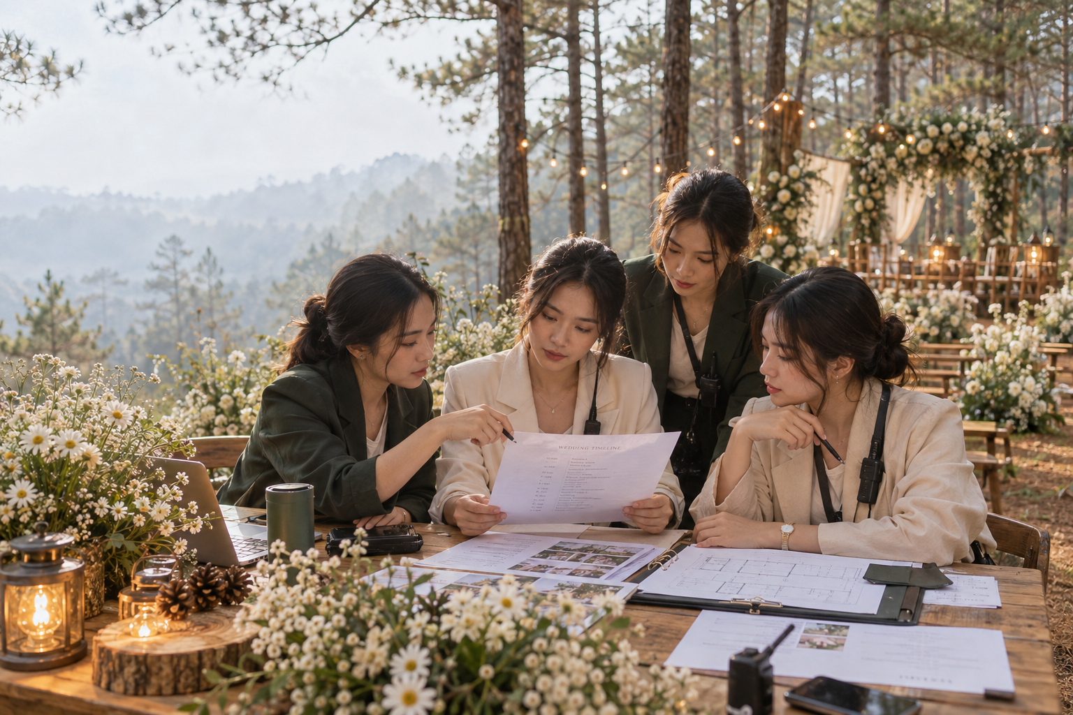 Team Điều Phối Tiệc Cưới - Quy Trình Điều Phối Ngày Cưới Thực Tế Tại Đà Lạt - The Pine Wedding Planner
