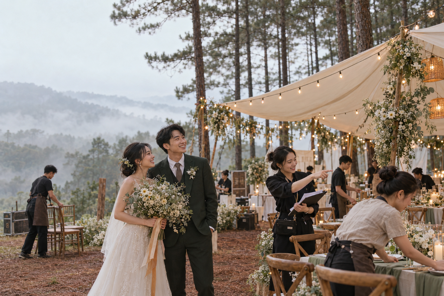 Review Địa Điểm Tiệc Cưới Ngoài Trời Với Kế Hoạch Thời Tiết Plan B - The Pine Wedding Planner